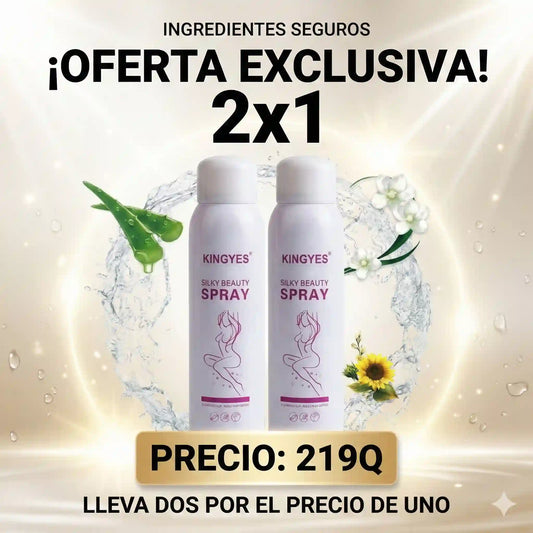 2 X 1 Spray Depilador Kingyes "Silky Beauty": Piel de Seda en 10 Minutos sin Dolor