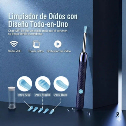 Limpiador de Oídos Inteligente con Cámara HD: Higiene Segura y Precisa en Casa.