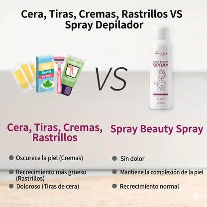 2 X 1 Spray Depilador Kingyes "Silky Beauty": Piel de Seda en 10 Minutos sin Dolor