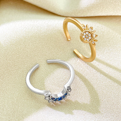 Duo sol y Luna anillos ajustables