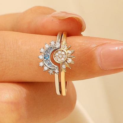 Duo sol y Luna anillos ajustables