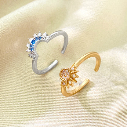 Duo sol y Luna anillos ajustables