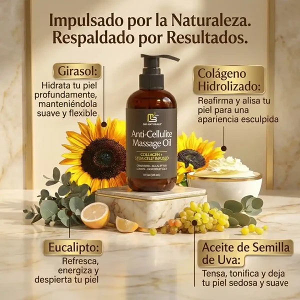 M3 Naturals™: Aceite Reafirmante & Anticelulitis + masajeador GRATIS🎁🎁🎁