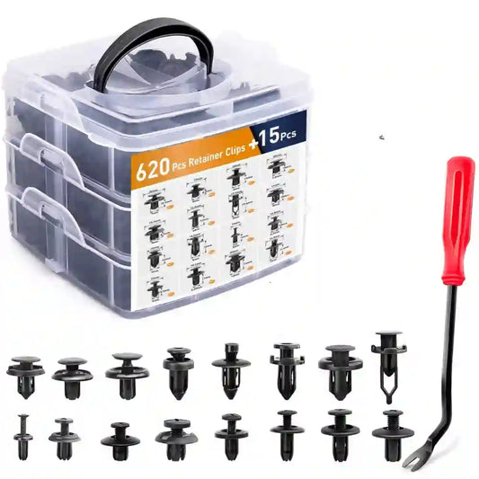 Kit Maestro de Carrocería: 620 Clips Automotrices Universales + Herramientas de Precisión