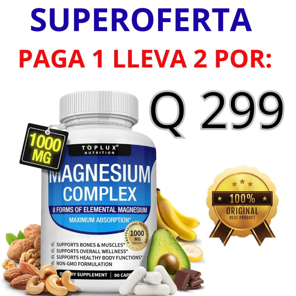 Magnesium Complex 1000 mg – EL ORIGINAL -  Mejor descanso, regresa al baño sin problemas y recuperación muscular