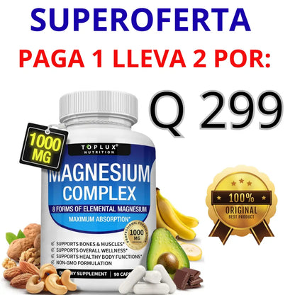 Magnesium Complex 1000 mg – EL ORIGINAL -  Mejor descanso, regresa al baño sin problemas y recuperación muscular