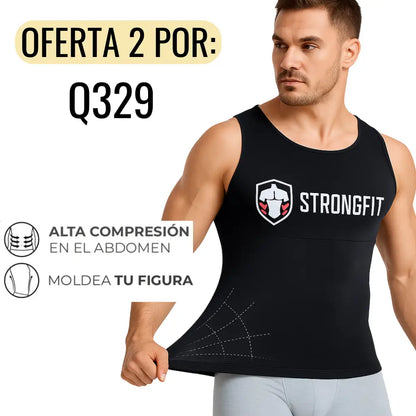 2 Camisillas de Compresión StrongFit. Colores Negra y Blanca (Se envía al AZAR).