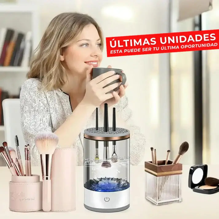 BrushClean Pro - LIMPIADOR ELÉCTRICO DE BROCHAS DE MAQUILLAJE