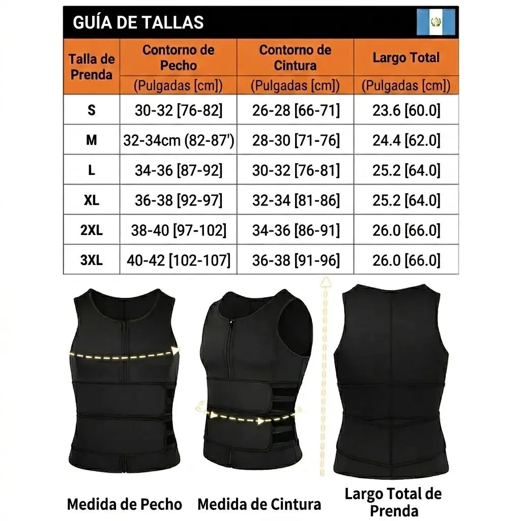 Chaleco moldeador corporal con cremallera de neopreno para sauna