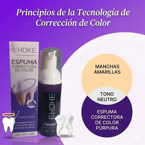 Pasta de dientes púrpura con tecnología corrector de color EHOHE
