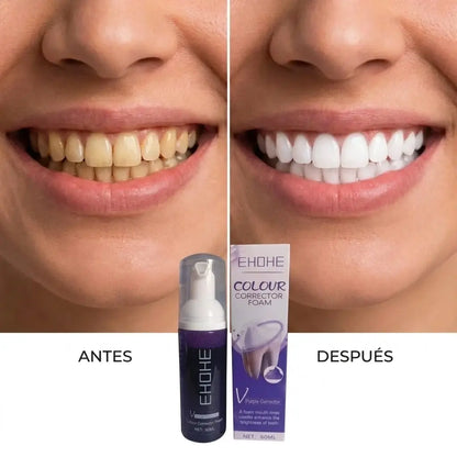 Pasta de dientes púrpura con tecnología corrector de color EHOHE