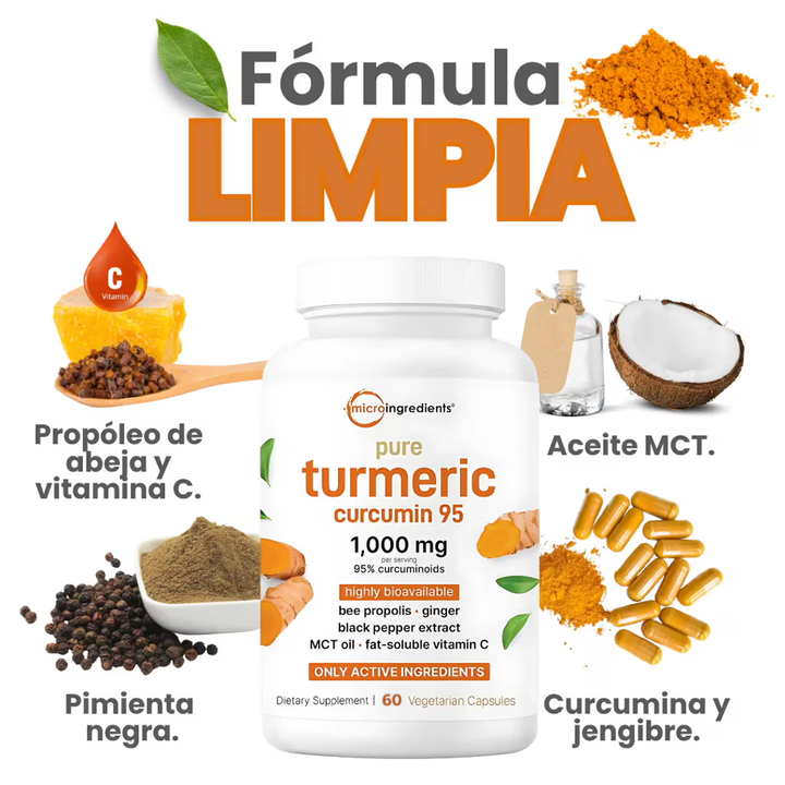 Tumeric: Cúrcuma Premium con BioPerine, Apoyo Natural para tus Articulaciones y Movilidad