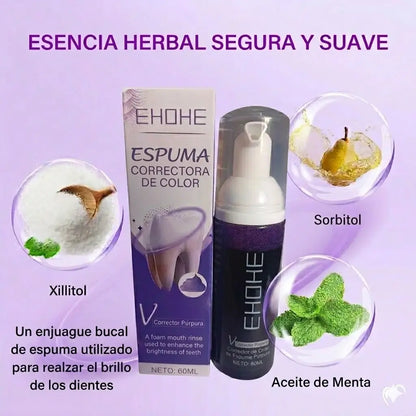 Pasta de dientes púrpura con tecnología corrector de color EHOHE
