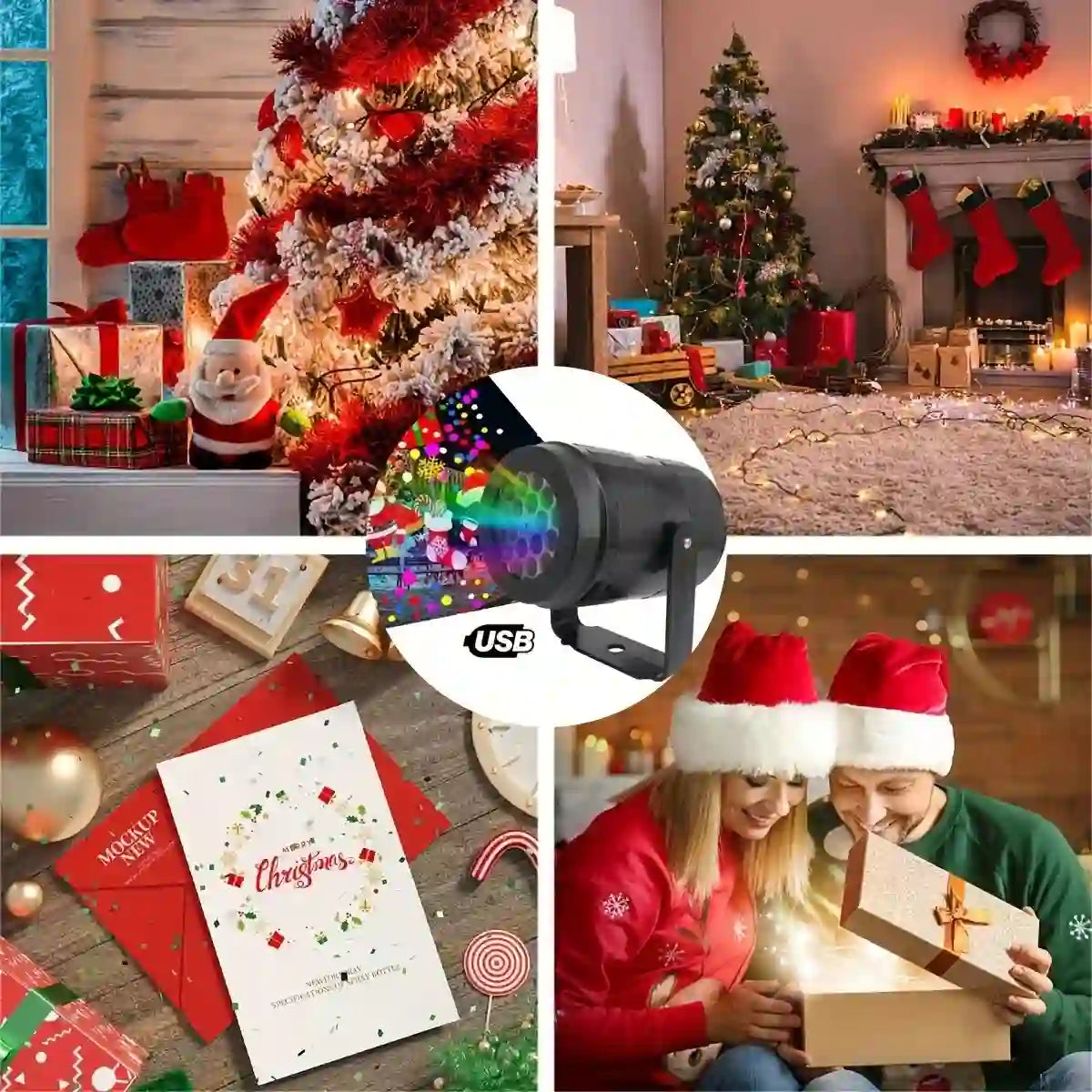 Proyector Navideño LED Ultra Brillante 16 figuras – Decora tu hogar en segundos