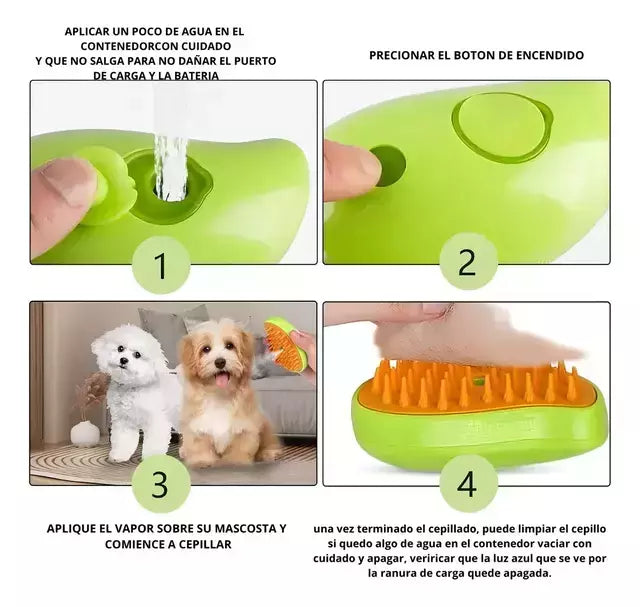 Cepillo 3 EN 1 PetGroomer™ Pro: Baño a Vapor para Gatos y Perros