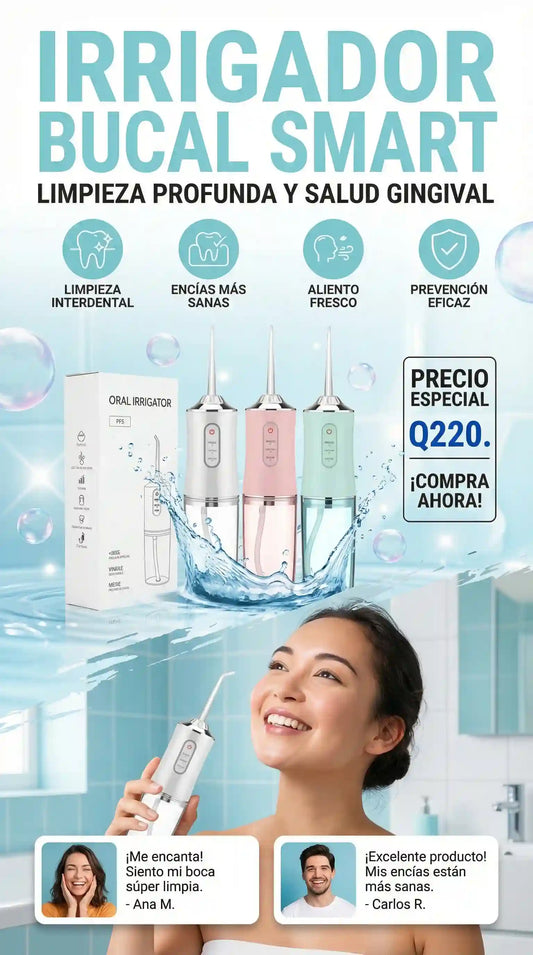 Irrigador Dental - Limpieza Dental Profesional, Tecnología a Presión para Encías Sanas y sin mal aliento. COLOR ALEATORIO