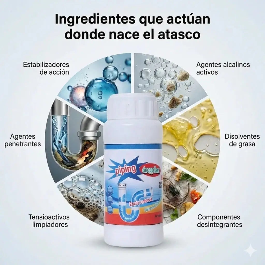 Polvo Piping : El poder que destapa tus caños sin esfuerzo