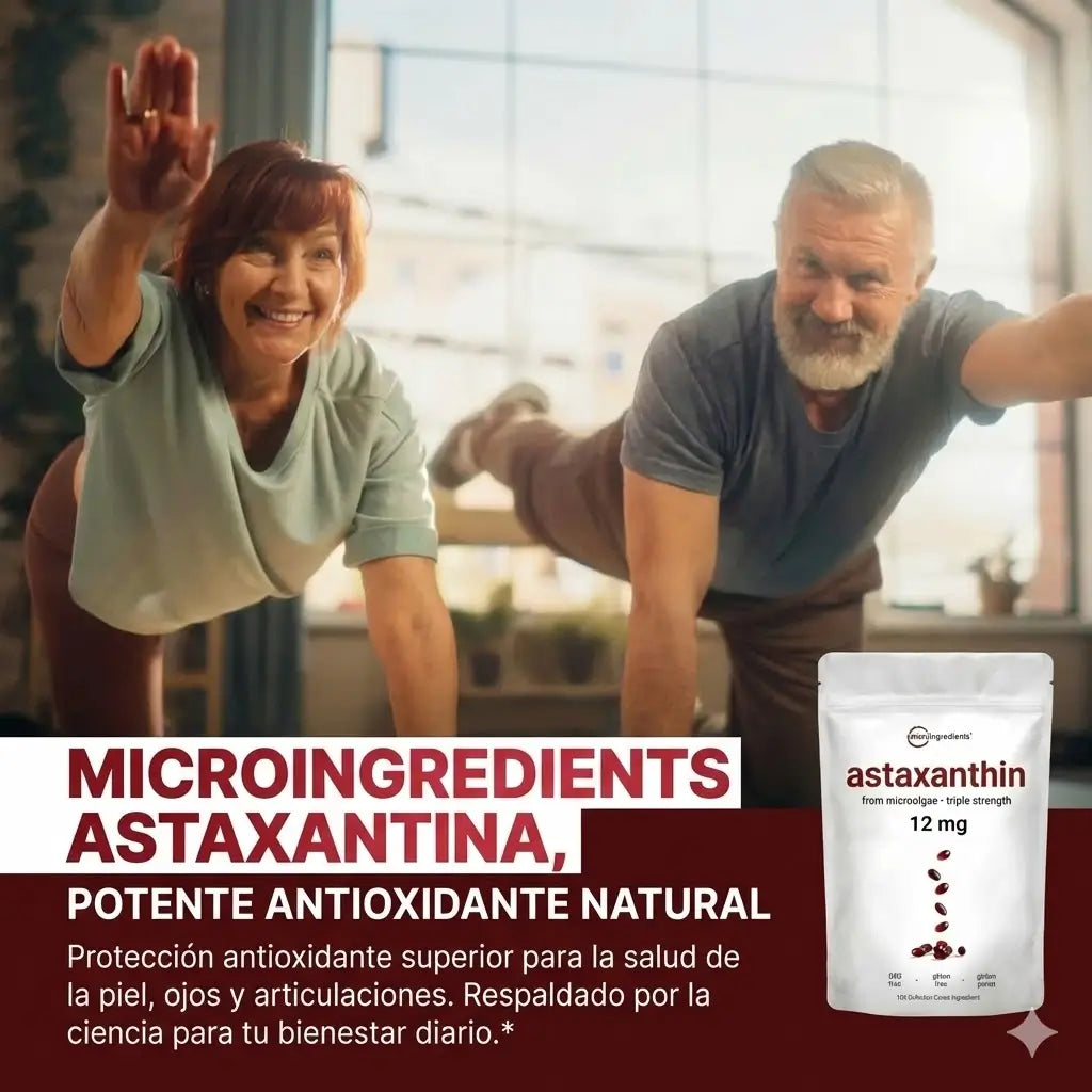 Astaxantina Premium 12mg: El antioxidante más potente de la naturaleza para proteger tu vitalidad desde el interior