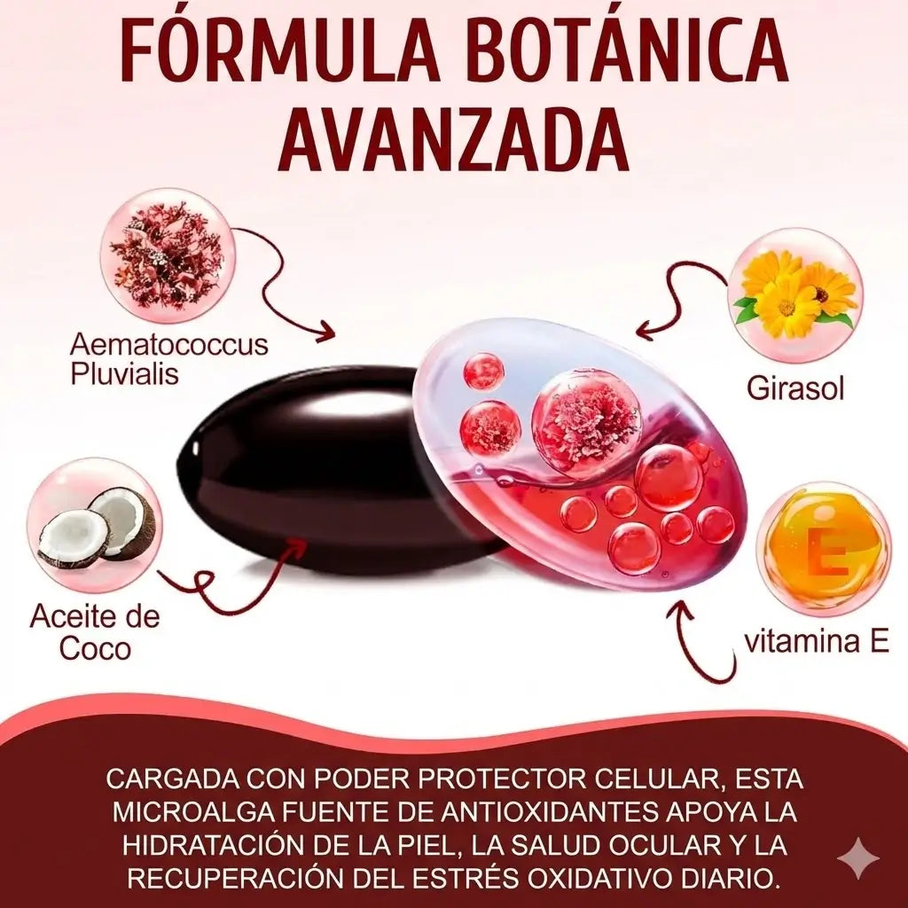 Astaxantina Premium 12mg: El antioxidante más potente de la naturaleza para proteger tu vitalidad desde el interior