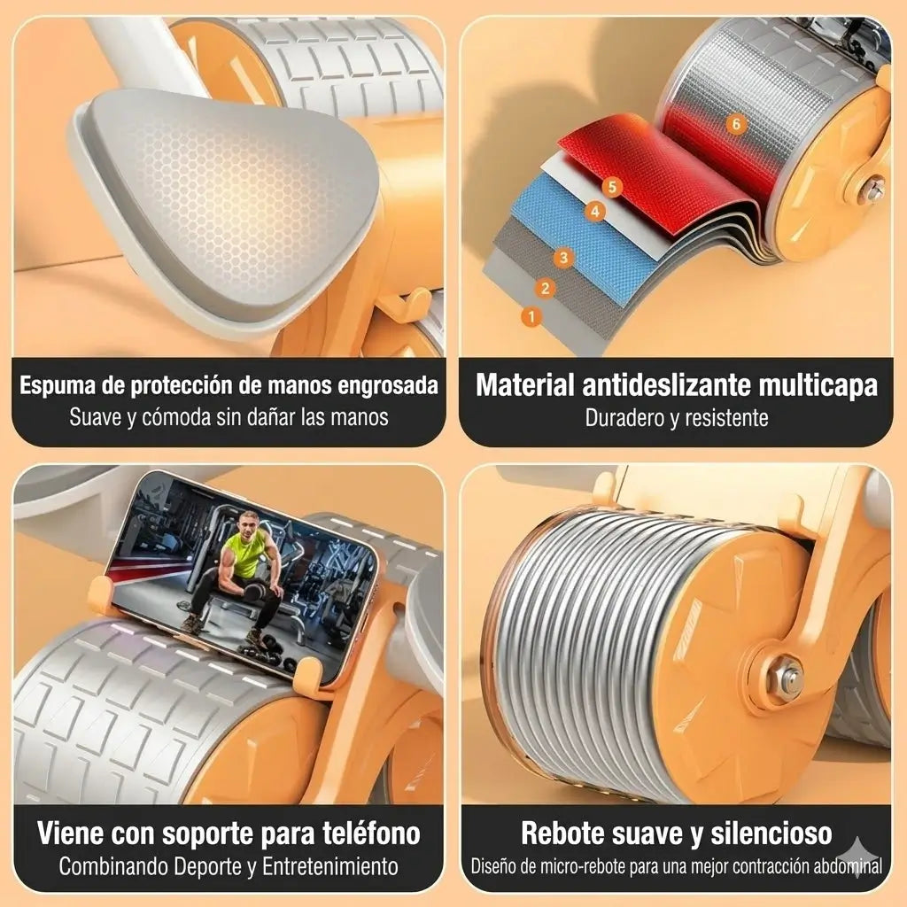 Rueda Abdominal Inteligente - Fortalece tu Core con Máxima Estabilidad y Cero Tensión en tu Espalda.