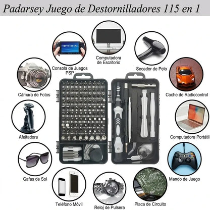 Destornillador de precisión 115 en 1 - Repara Cualquier Dispositivo