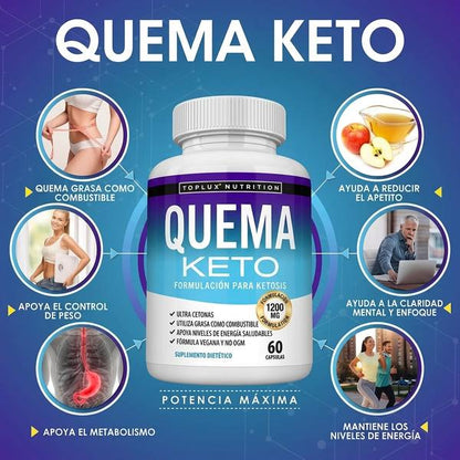 Keto Burn 1200mg — Apoya Tu Dieta Cetogénica y Favorece Cetosis (60 Cápsulas)