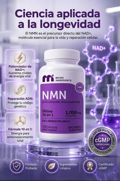 NMN Complex - Apoya Energía Celular y Vitalidad Juvenil 500mg (60 Cápsulas)