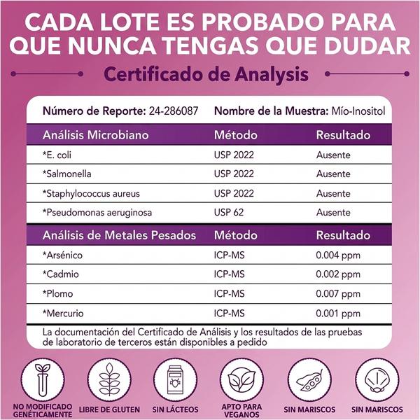 Myo-Inositol con Ashwagandha - Apoya Balance Hormonal y Ciclo Menstrual (30 Cápsulas)